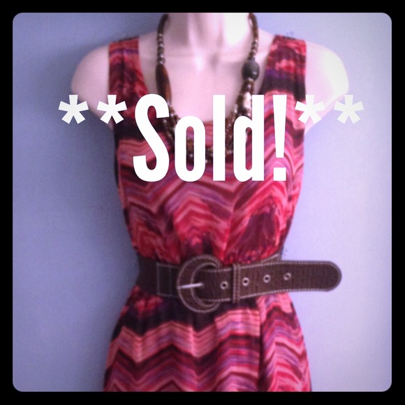 **Sold!**Multi color, high low, flowy dress *NWOT