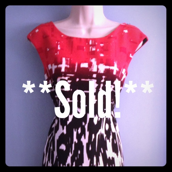 **Sold!** Orange, White & Black Dress **NWOT**