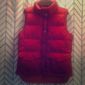 Dark raspberry and tangerine J Crew puffer vest-S