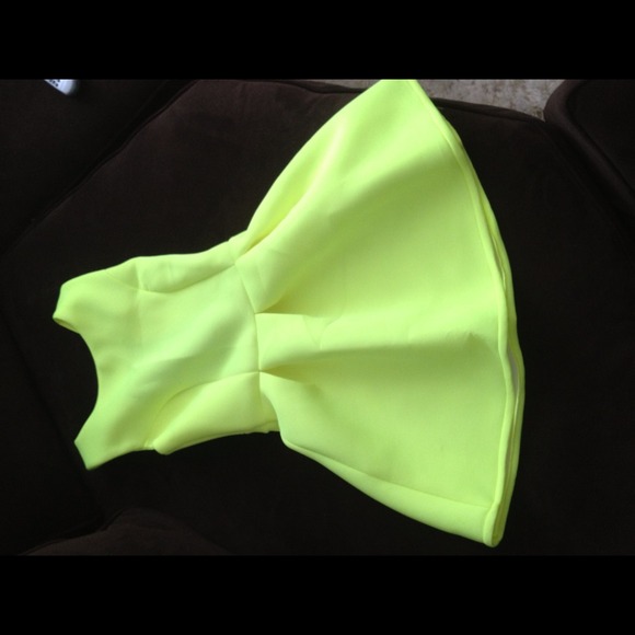 Bright yellow neoprene dress!