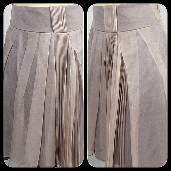 Karen Millen taupe and plum silk organza skirt - Picture 3 of 4