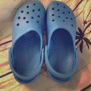 RESERVED Blue Crocs! W size 8-9