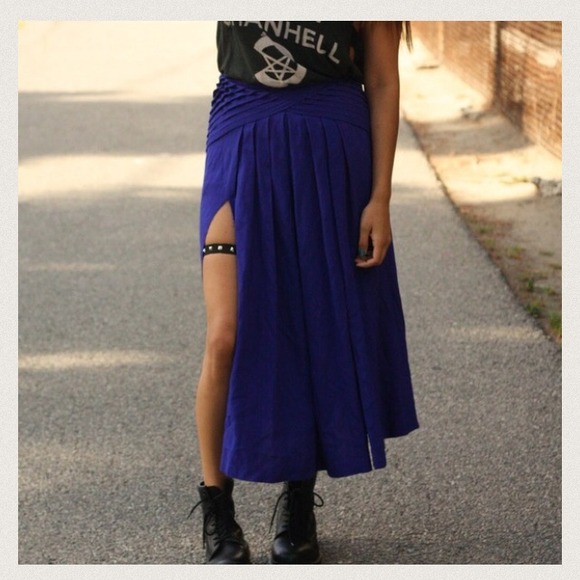 Double Slit purple maxi skirt