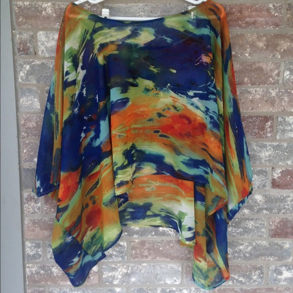 Multicolored Sheer Top