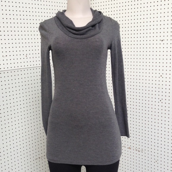 Grey Cowl Neck Sweater