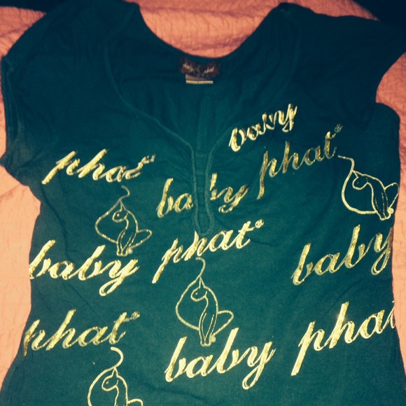 Baby phat tee with cap sleeves  large