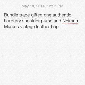 Bundle. Authentic rare burberry bag & vtg Neiman