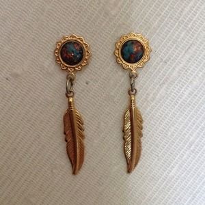 Vintage feather earrings