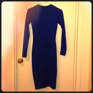 Zara bodycon dark blue midi dress