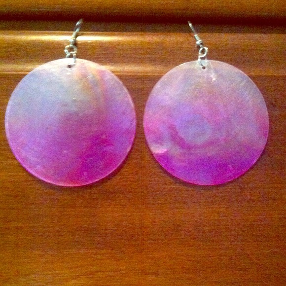 Pink shimmery earrings!