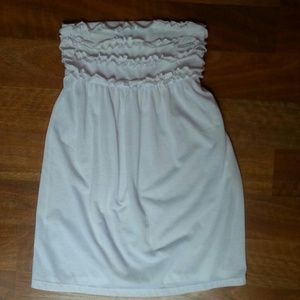 White ruffle top dress