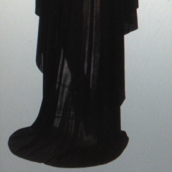 ABS Black Jersey Knit High Low Hem Maxi Dress Gown - Picture 3 of 4