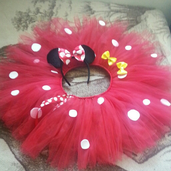 Minnie Mouse Inspired Rave Tutu Costume Skirt Ears - Picture 2 of 4