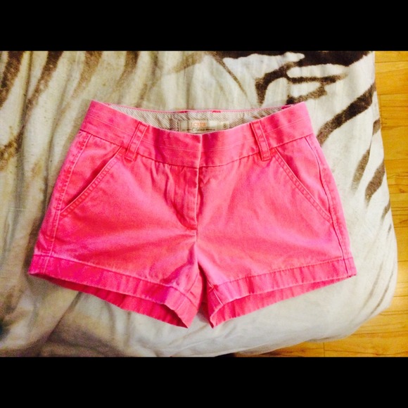 Pink J.Crew Chino Shorts
