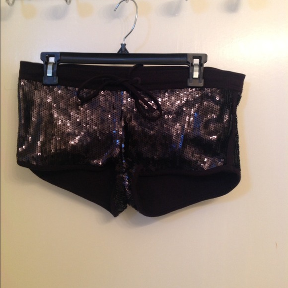 Black Sequin Shorts