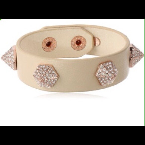 SOLD Vince Camuto crystal studded leather bracelet