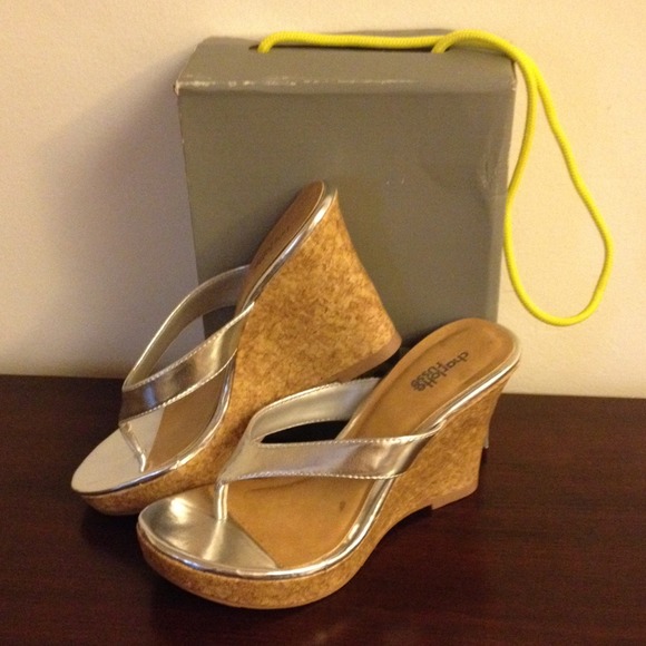 Silver wedge sandals