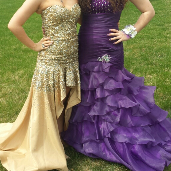 Gold prom dress