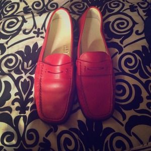 TOD'S Red leather driving shoe.