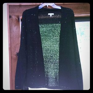 Black Sequined Cardigan