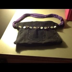 Hand stitched denim purse