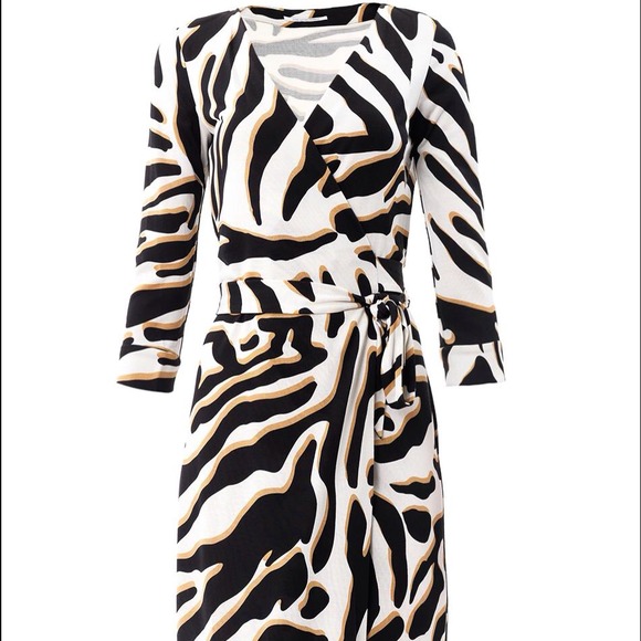 New Julian Two Zebra Print Wrap Dress