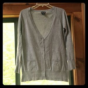 Gray Tunic length Cardigan