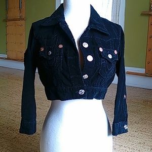 Cropped corduroy jacket with collar