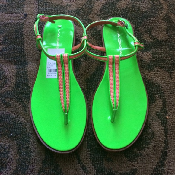 Neon green sandals