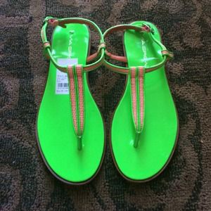 Neon green sandals