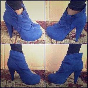 Blue Suede Booties