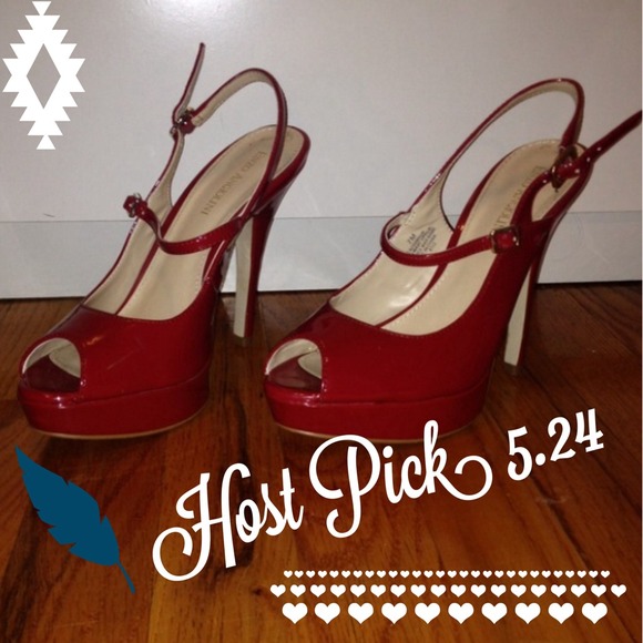 Shoes - Red Peep Toe Heels
