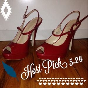 Red Peep Toe Heels