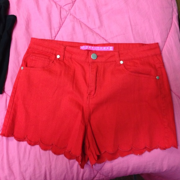 Red High Waisted Shorts