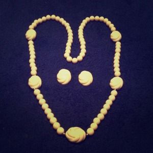 White necklace and earrings