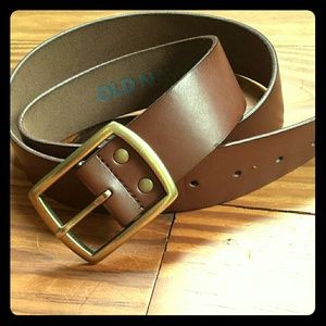 Brown leather belt