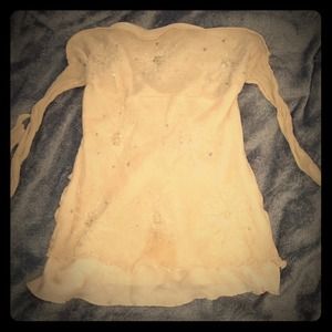 Forever 21 Top w/Beading & Sequence 100% Silk