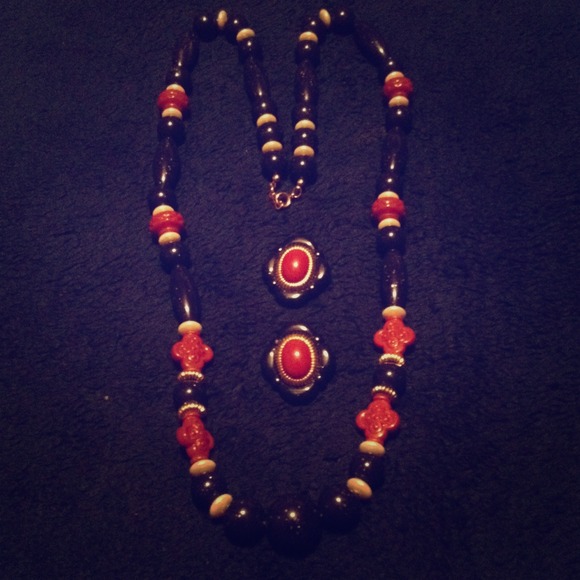 Matching earrings and necklace