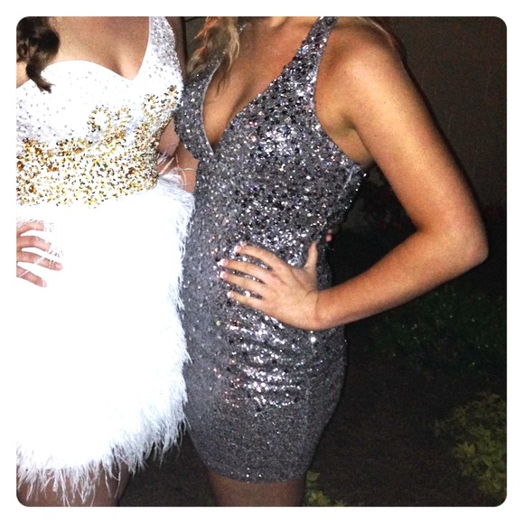 Pewter short formal/prom dress!