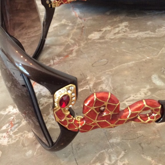 Roberto cavalli snake brown sunglasses with case