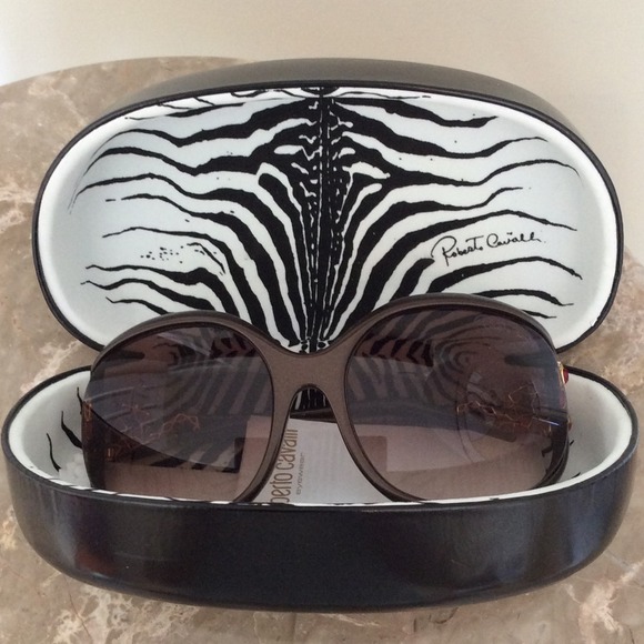 Roberto cavalli snake brown sunglasses with case