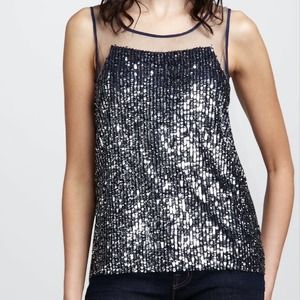 Renso & Kai mesh yoke sequin tank.    Retail $265