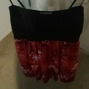 Spaghetti Strap Black & Red dress