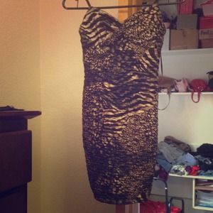 Leopard gold and black dress