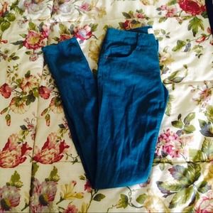 Teal skinny jeans