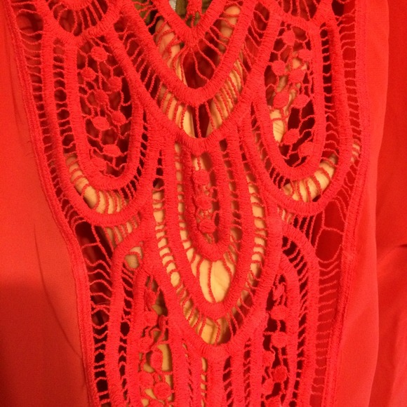 Francesca's Pink Crochet Dolman Top - Picture 3 of 3