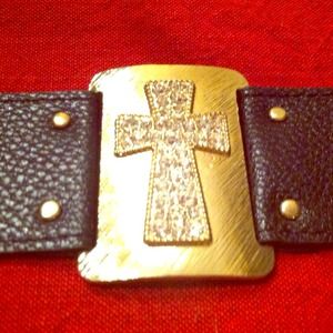 Cross cuff bracelet.