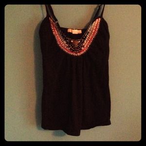 beaded black tank