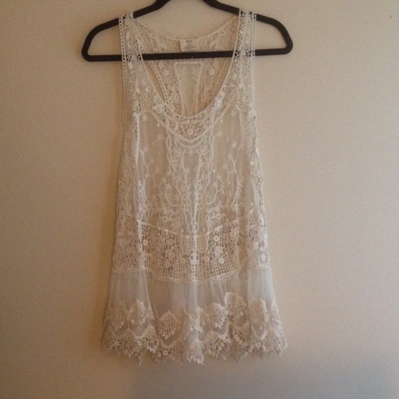 Cream lace top