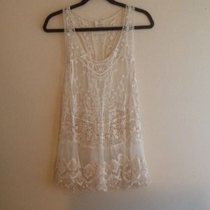 Cream lace top